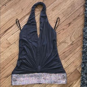 Sky Brand gray with crystals halter size M